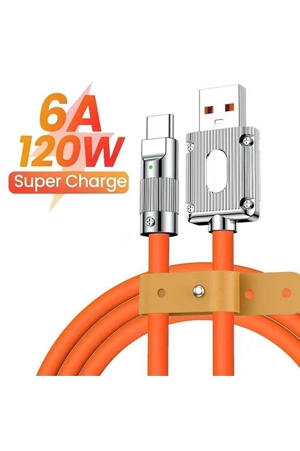 Usb To Type-c 120w 6a Turbo Hızlı Şarj Ve Data Kablosu Samsung Xiaomi Android Uyumlu Esnek Kopmaz - 1
