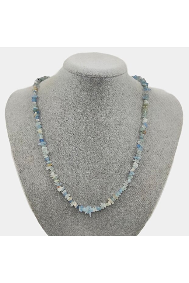 Aquamarine Stone Broken Natural Stone Women's Necklace