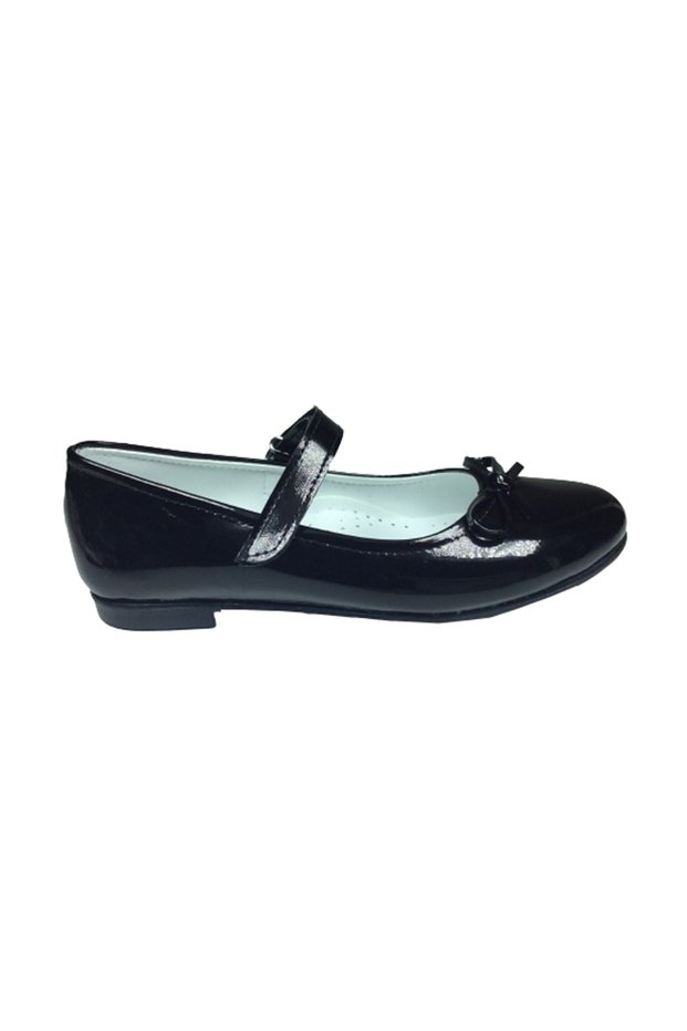 1010 Ort Emt Filet Black Patent Leather Ballerina Girl's Evening Dress Shoes Fancy Wedding