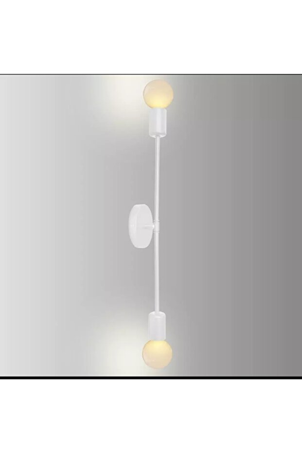 Retro Metal 2 Piece White Decorative Rustic Wall Sconce