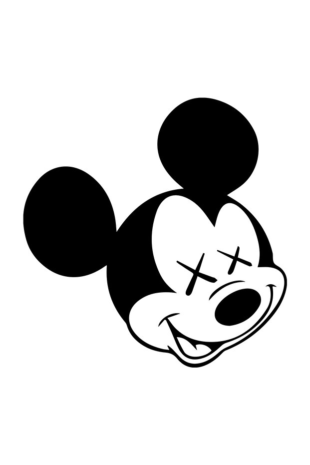 Miki Mouse Face Car, Motorcycle, Helmet, Laptop, Glass Sticker 12X13 cm