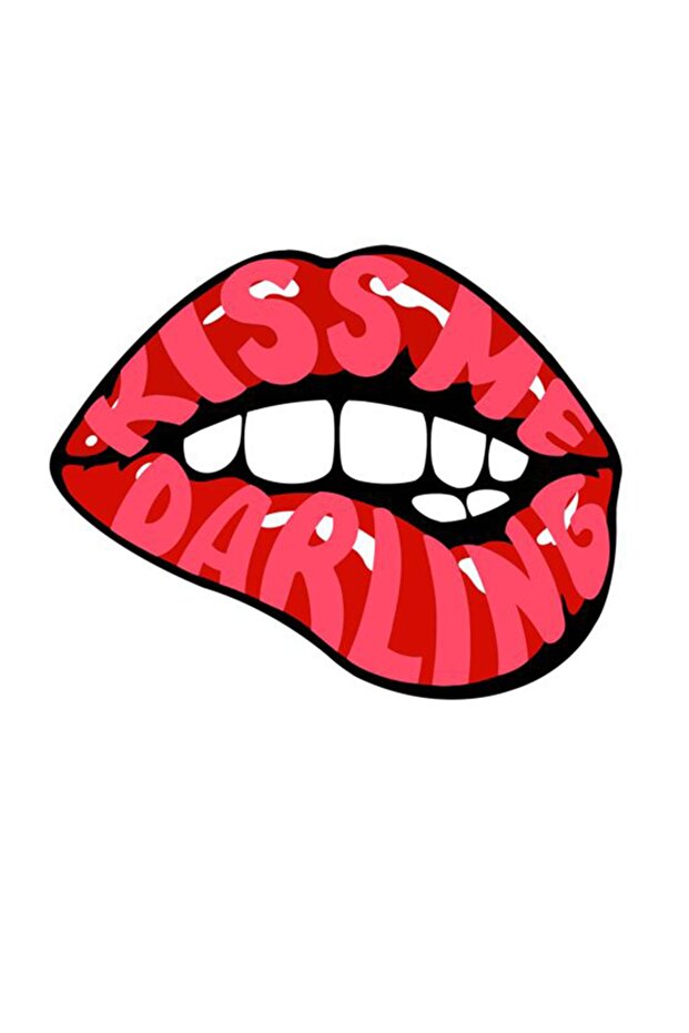 Lip kiss me darling Car, Motorcycle, Helmet, Laptop, Glass Sticker 13x10 Cm