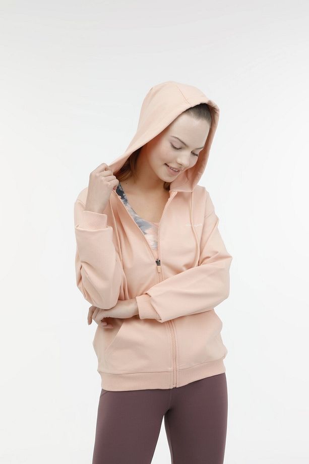 W-SN77 BASIC FULL ZIP HOO Somon Kadın Eşofman Üstü - 5