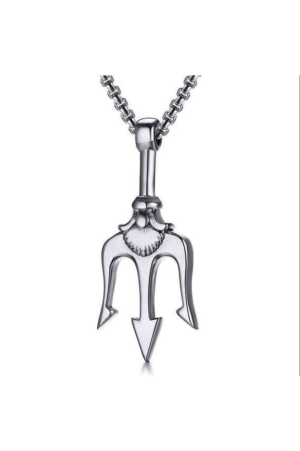 Poseidon Trident Mitolojik 316l Çelik Kolye - 1