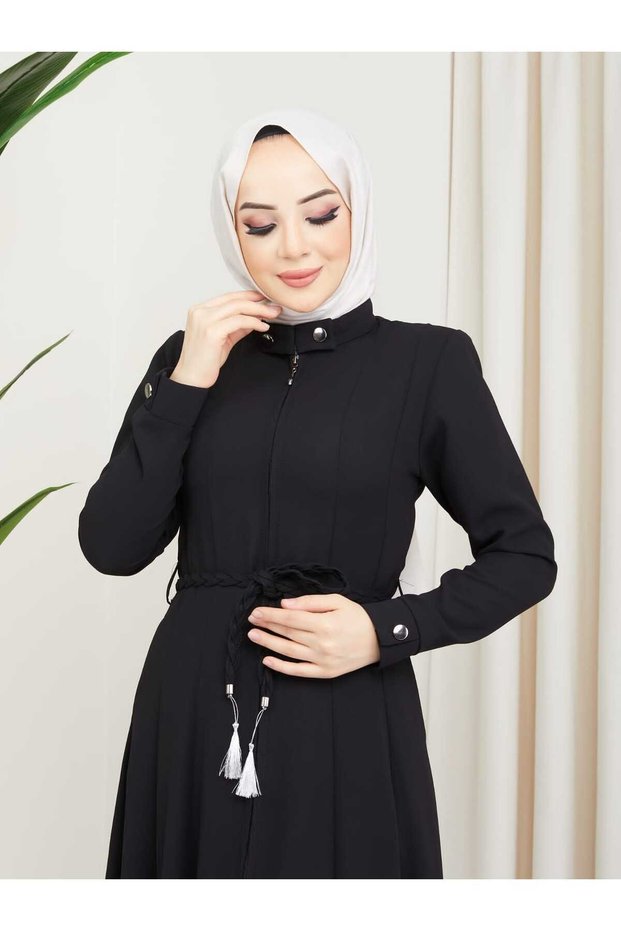 WOMEN'S SUMMER CLEATS MEVLANA MODEL PLEATED BELLOWS WITH POCKET HONEYBOARD FABRIC COAT