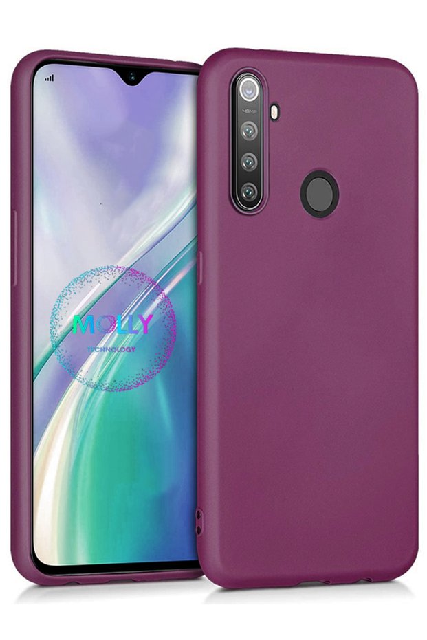 حافظة سيليكون بلون البرقوق غير اللامع لهاتف Realme 5 Pro