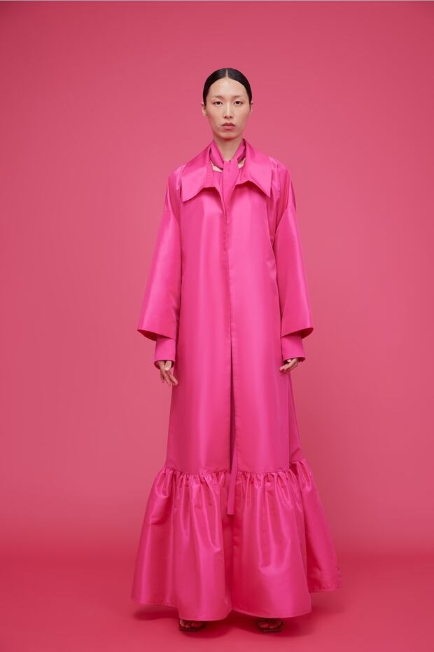 Volan Detaylı Kaftan Fuşya - 3