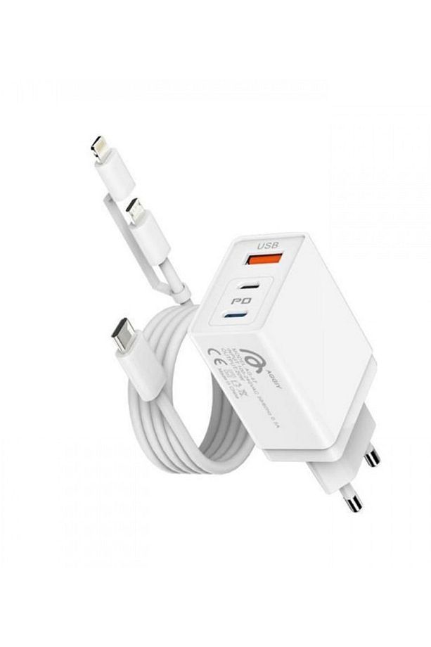 Aggiy Ag-47 Hızlı Şarj Aleti USB Type-C Lightining 20w Şarj Kablosu Adaptörü - 1