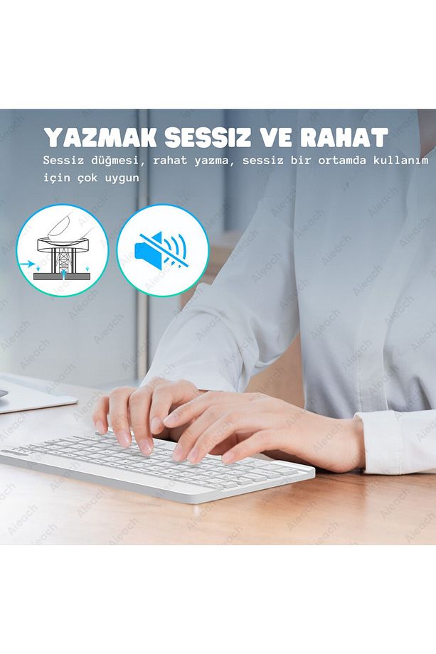 YeniTech- Bluetooth Aydınlatmalı Klavye Mouse Tablet Telefon Android iOS Windows Fare Klavye iPad - 6