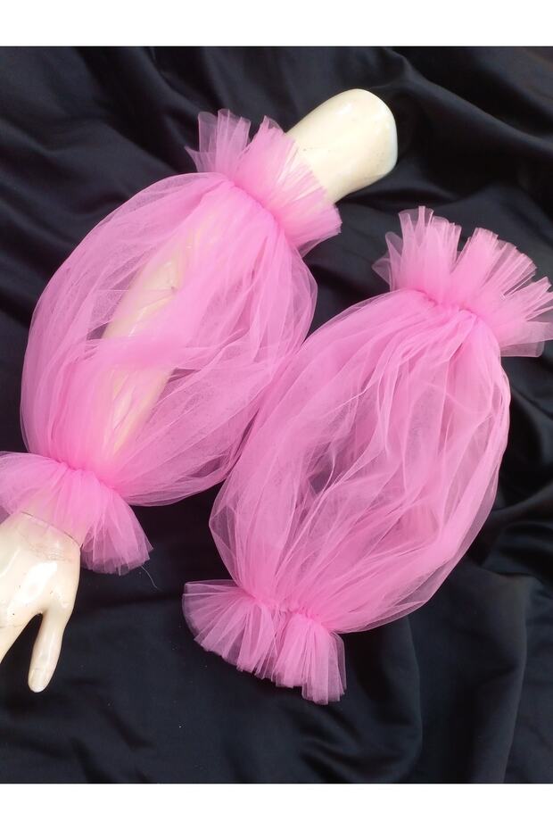Beste Tulle Bridal Evening Dress Sleeve Candy Pink