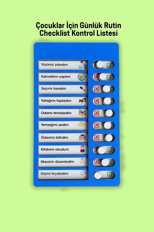 Çocuk Günlük Rutin Checklist Kontrol Listesi Eğitici Oyuncak Ahşap Yapılacaklar Listesi - 1