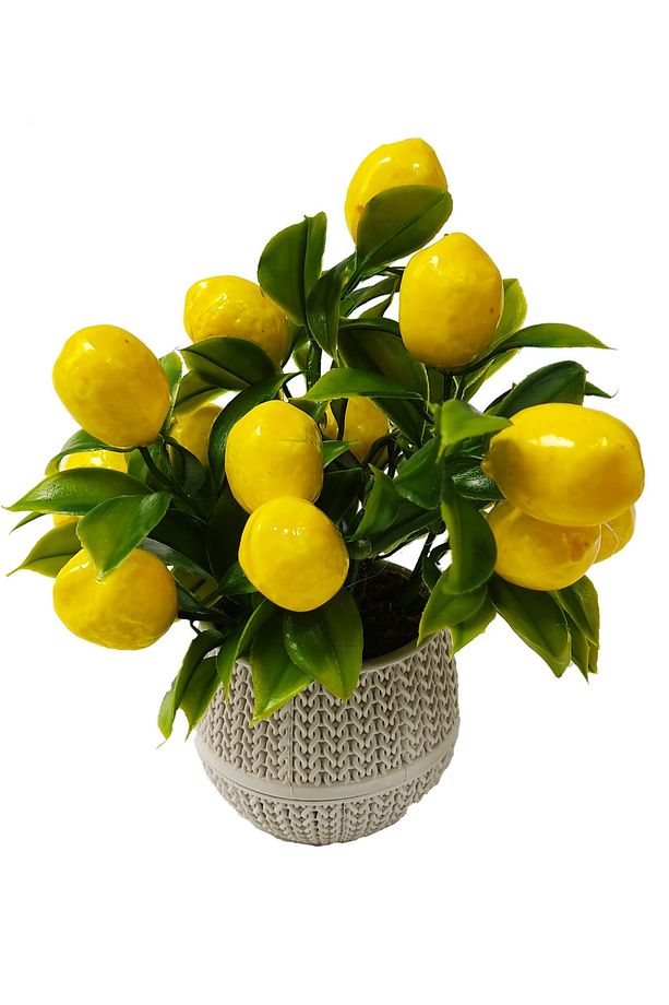 Saksıda Mini Limon Masaüstü Mutfak Dekoratif Yapay Çiçek - 1