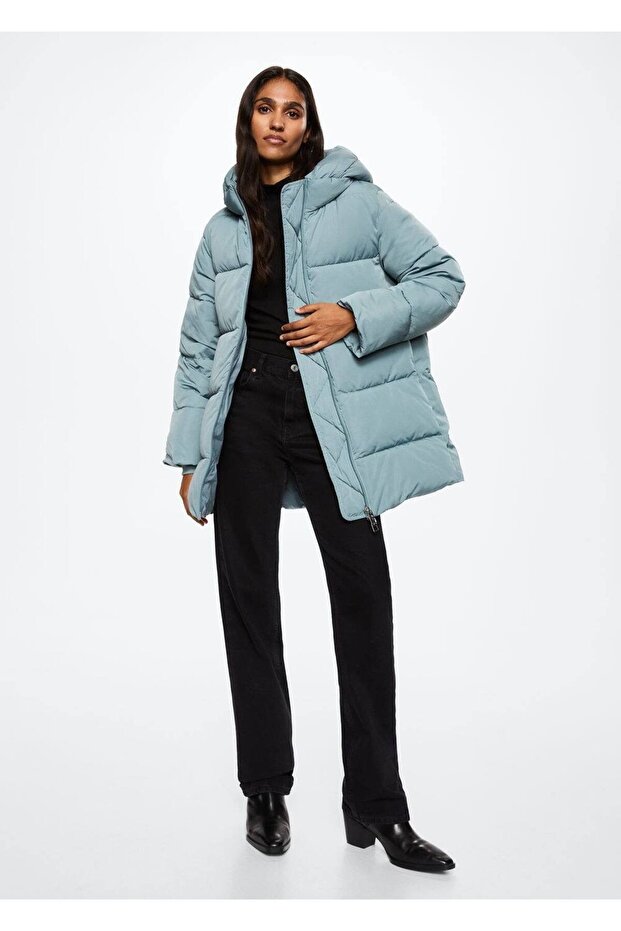 Kapüşonlu Kapitoneli Mont - 2