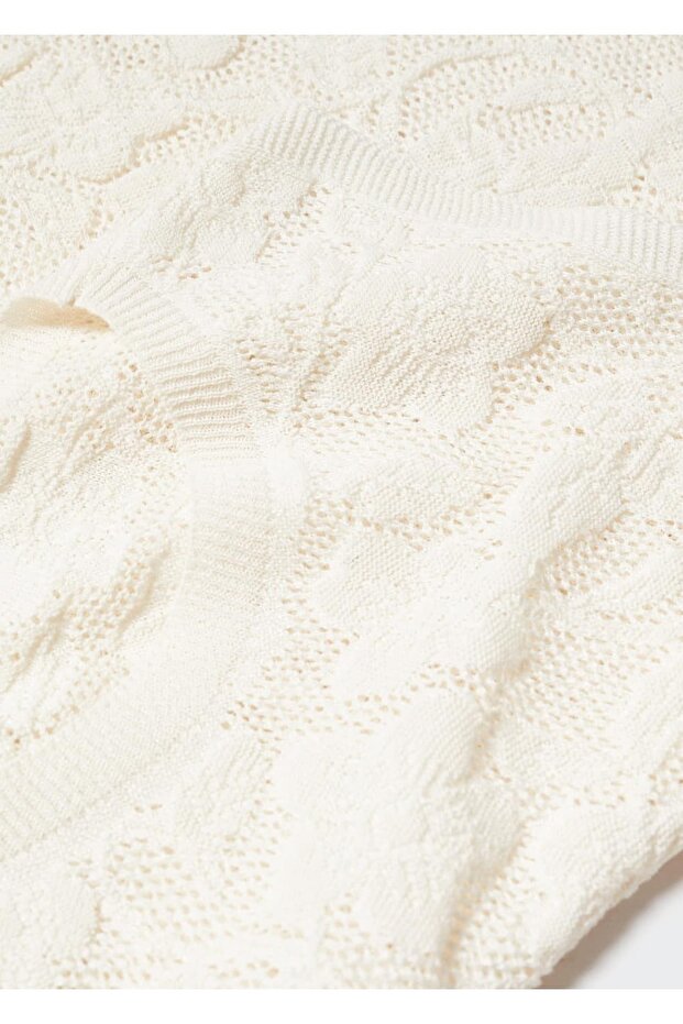 Çiçek Desenli Triko Bluz - 5