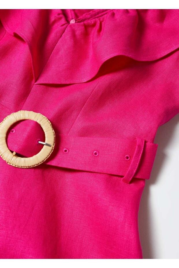 Volanlı keten tulum - 6