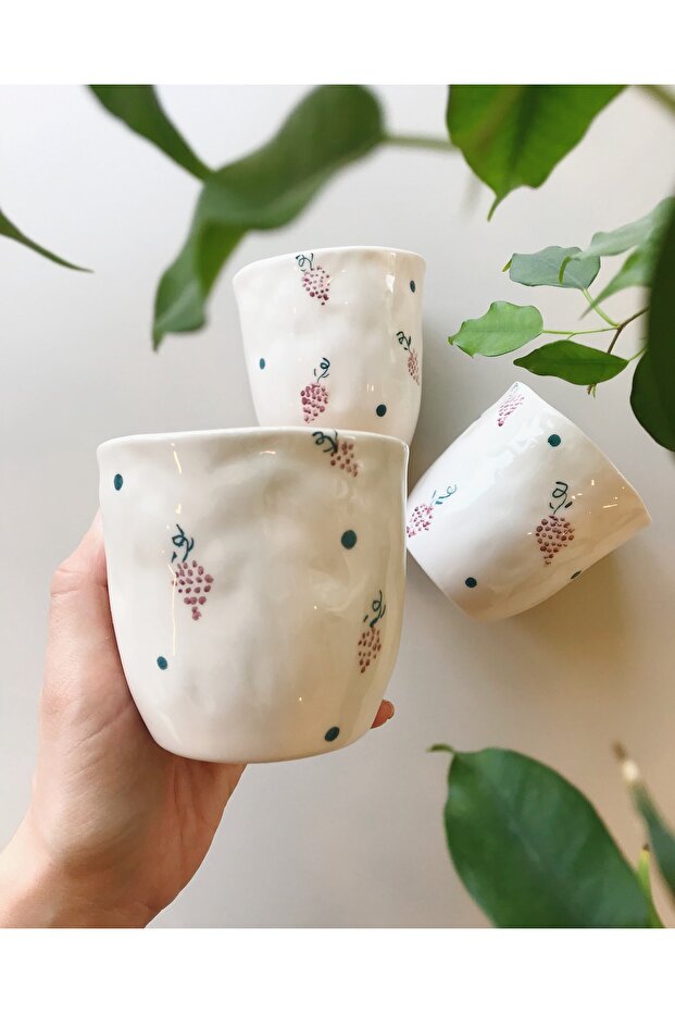Handmade Grape Pattern Mug Cup - 1