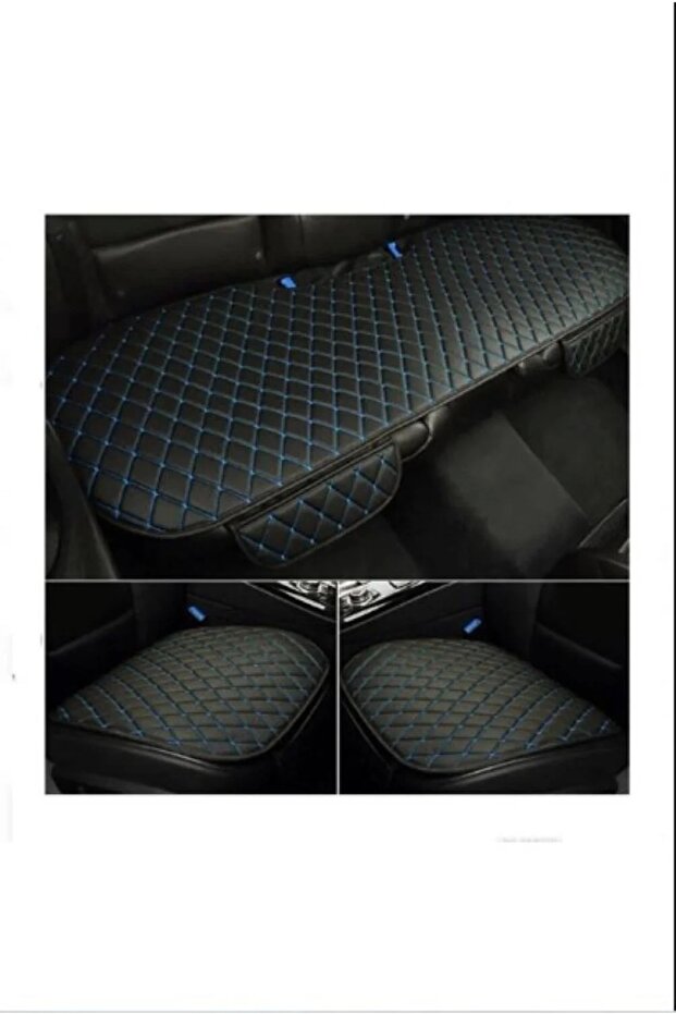 Volvo Xc60 Leather Front and Rear Seat Cushion Set Case Black Blue
