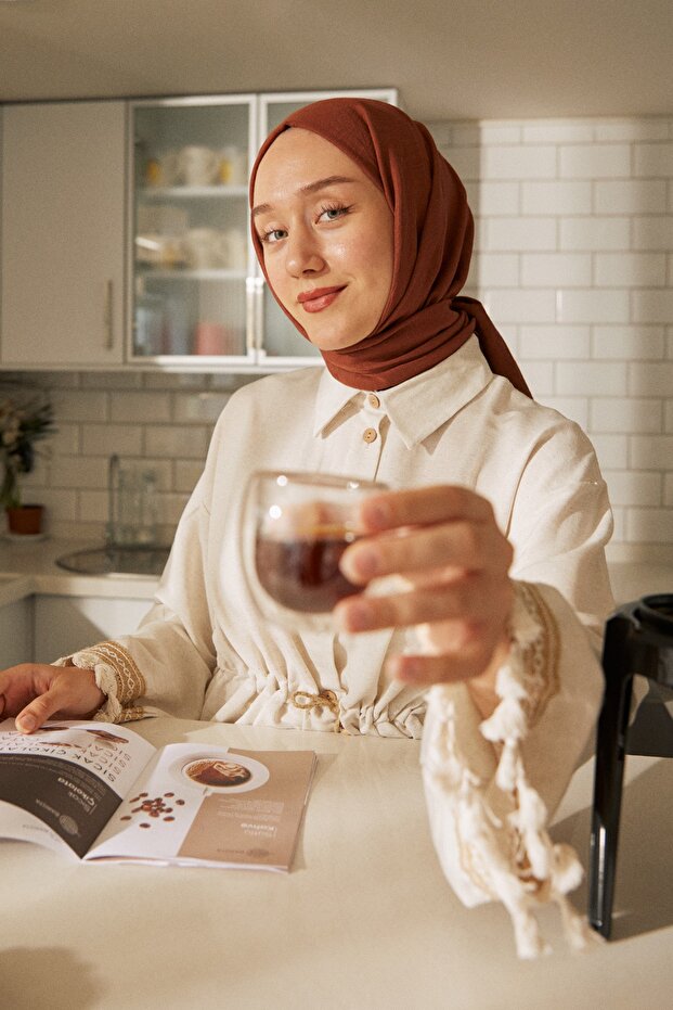 Women's Hijab Cotton Shawl Bitter Brown