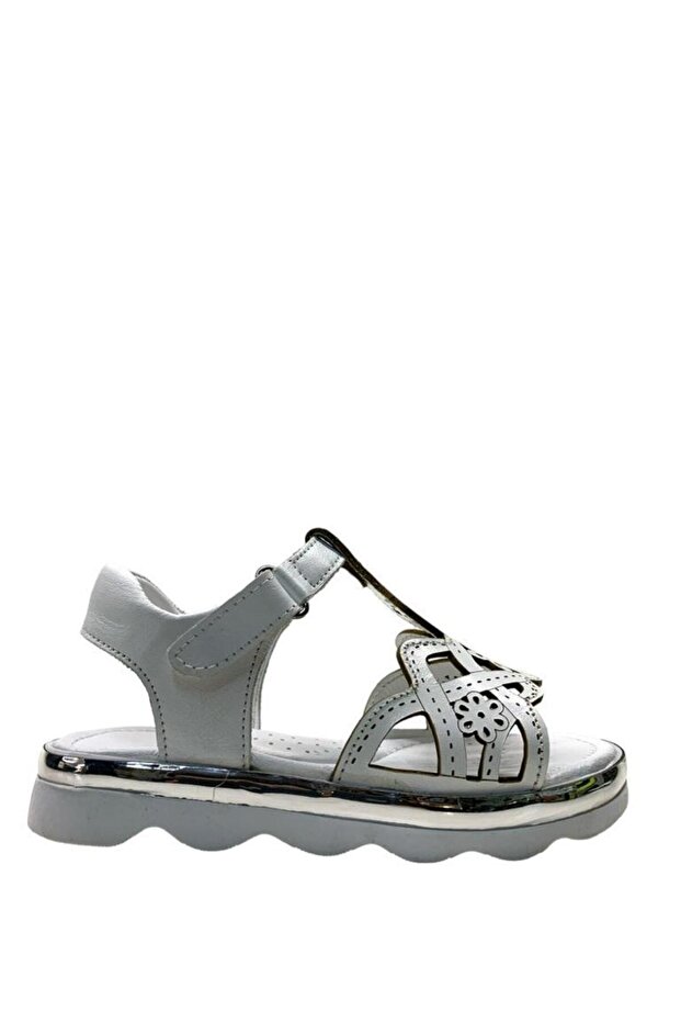 102 Orthopedic 100% Genuine Leather Girl's White Sandals