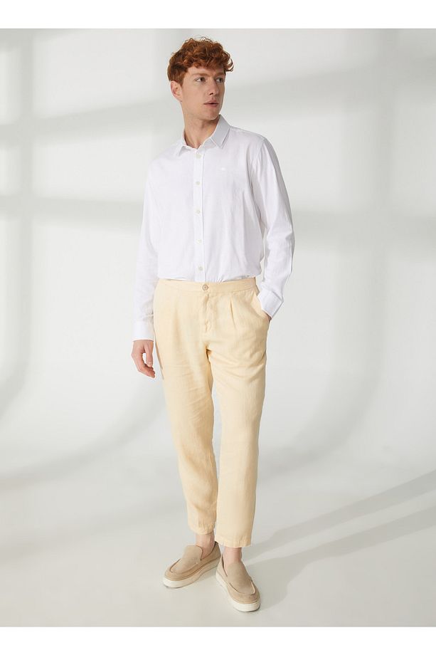 Normal Bel Normal Paça Slim Fit Sarı Erkek Pantolon A261BERLINO563CONF10B - 2