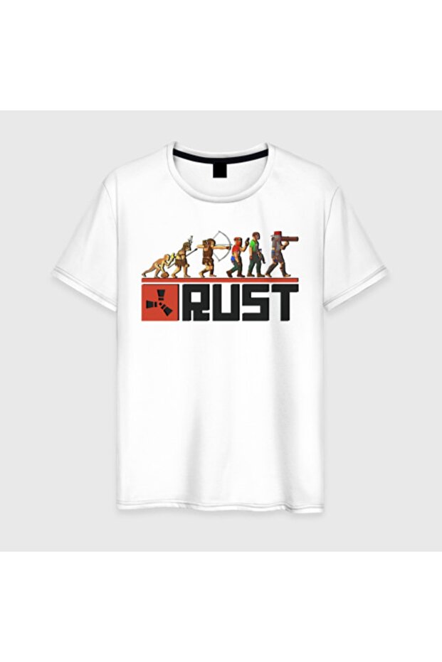 تي شيرت أبيض بتصميم Evolution Rust Evolution - 1