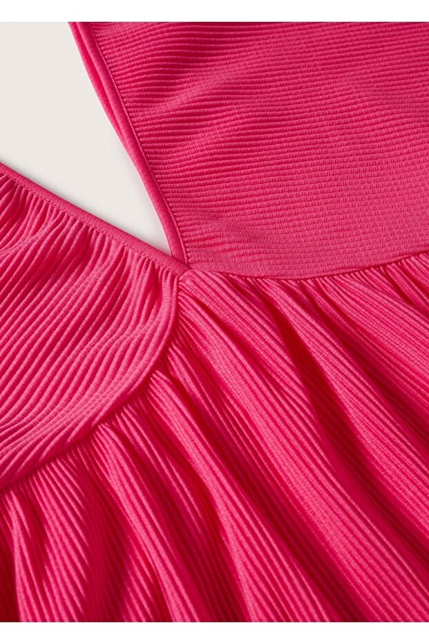 Dokulu Mini Elbise - 5