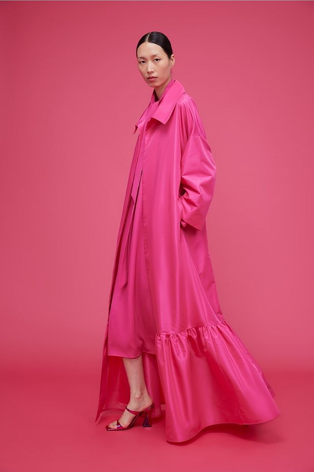Volan Detaylı Kaftan Fuşya - 4