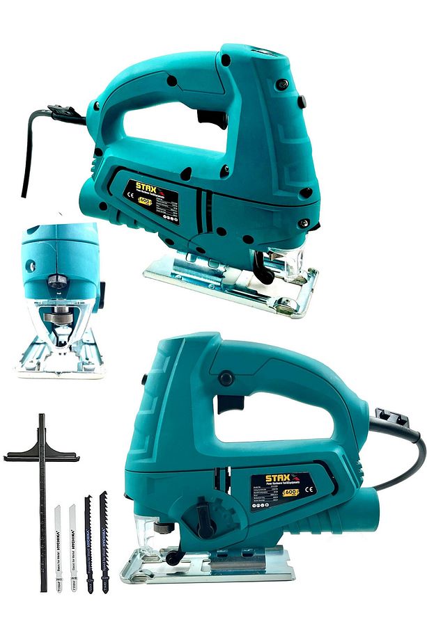 600w 6 Kademe Devir Ayarlı Pandüllü Lazerli Dekupaj Testere Makinesi + 5 Testere Ucu Hediyeli - 1