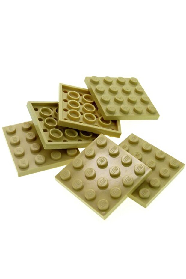 Moc Custom Accessory Creator Plate 4 X 4 Flat Brick Tan 2 Pieces Will Be Sent