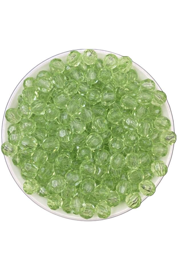 100gr 10mm Light Green Honeycomb Model Acrylic Beads, Jewelry, Bag Making Beads (100gr,~210 Pieces)