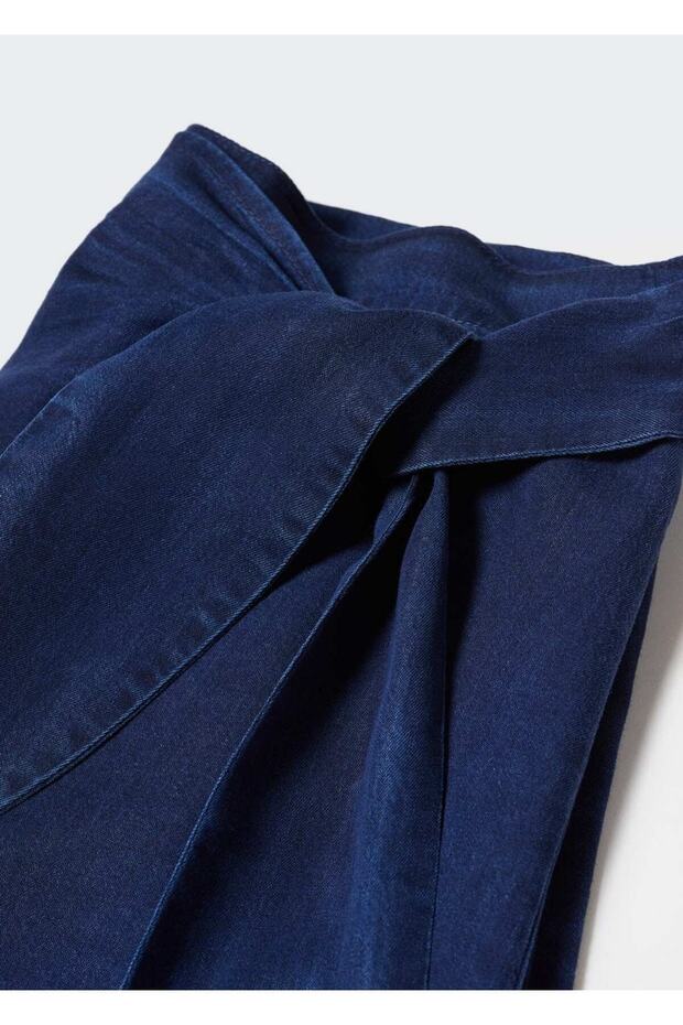 Lyocell Çapraz Mini Etek - 7