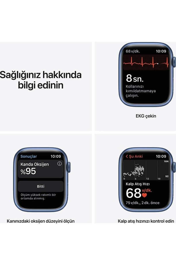Watch 9 Pro Ip68 Apple & Android Uyumlu Smart Watch Bluetooth Çağrı Akıllı Saat 2023 (MAVİ) - 5