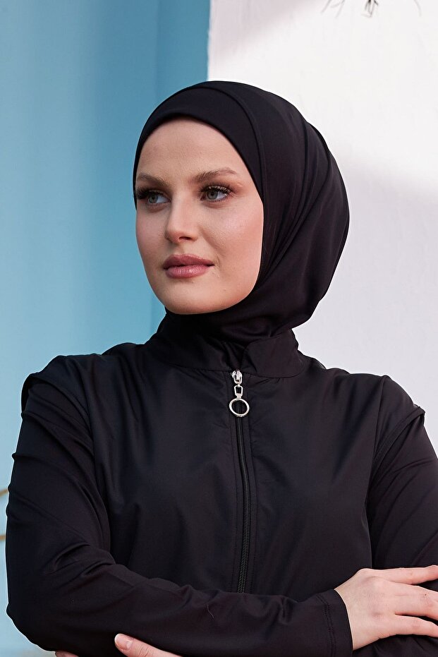 Swimming Scarf Pool Sea Scarf Black RBE-01