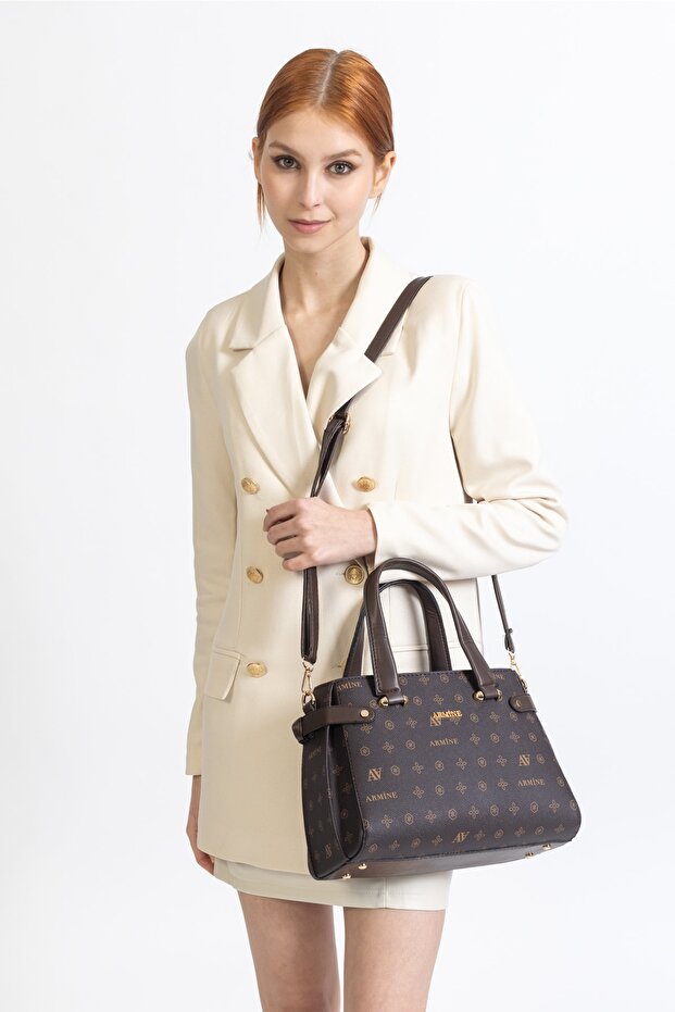 172 Printed Women's Handbag, Shoulder Bag Brown Printed