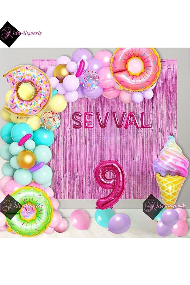 6 Letter Ice Cream Birthday Party Set with Summer Temperature and Equipment to Cool Your Birthday