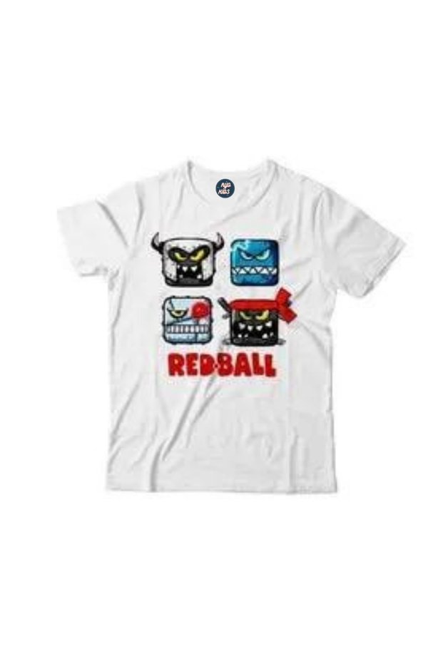 REDBALL Printed Short Sleeve Unisex White Kids T-Shirt
