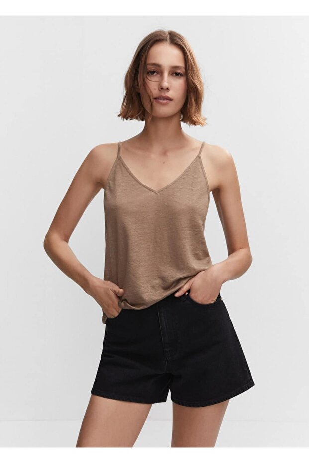 Askılı keten üst - 1