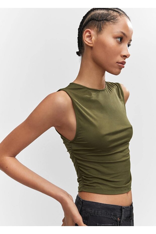 Büzgü Detaylı Bluz - 8