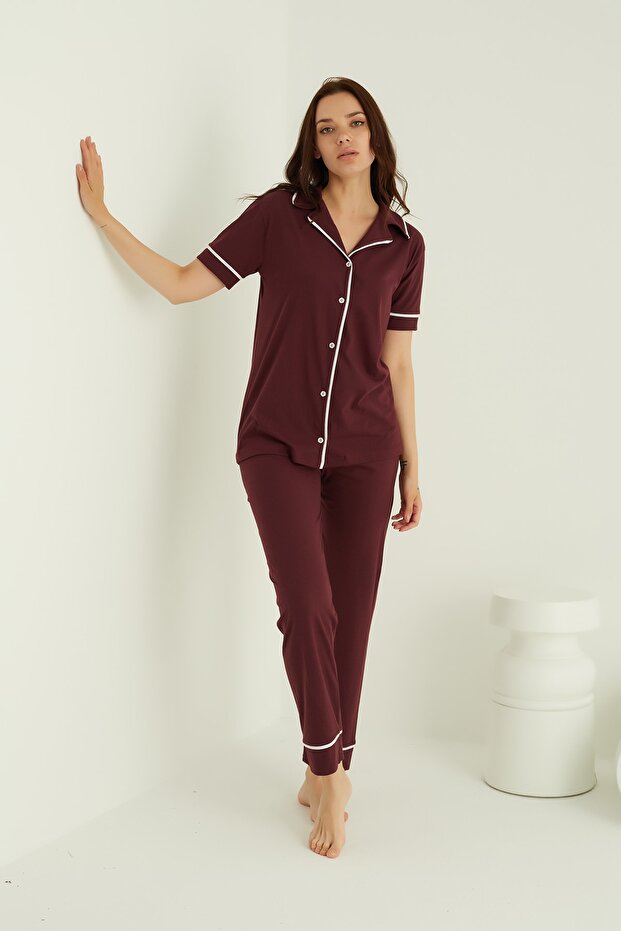 Buttoned Comfortable Pajama Set - 2