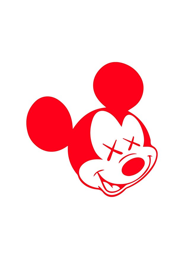 Miki Mouse Face Car, Motorcycle, Helmet, Laptop, Glass Sticker 12X13 cm