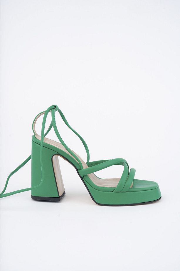 Kadın Yüksek Klasik 10 cm Topuklu Platform Ayakkabı Byc.2022.1005 Yeşil - 4