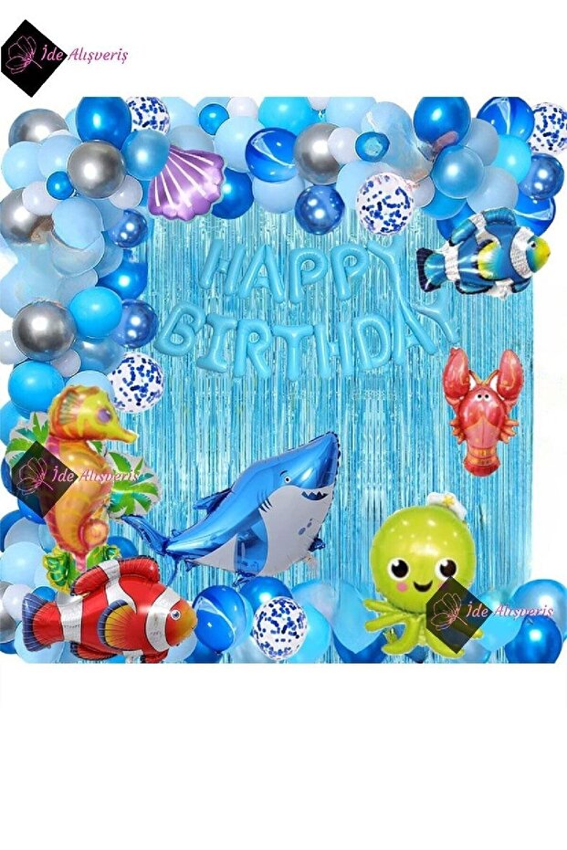 75PCS Ocean Birthday Party Decorations Luxury Birthday Party Ornament for Sea lovers