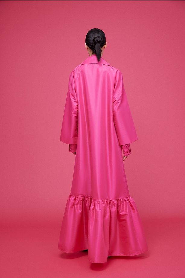 Volan Detaylı Kaftan Fuşya - 7
