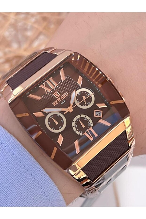 A141132 Steel Cord Ion Plated Case 3 Atm Water Resistant Men Wrist Watch