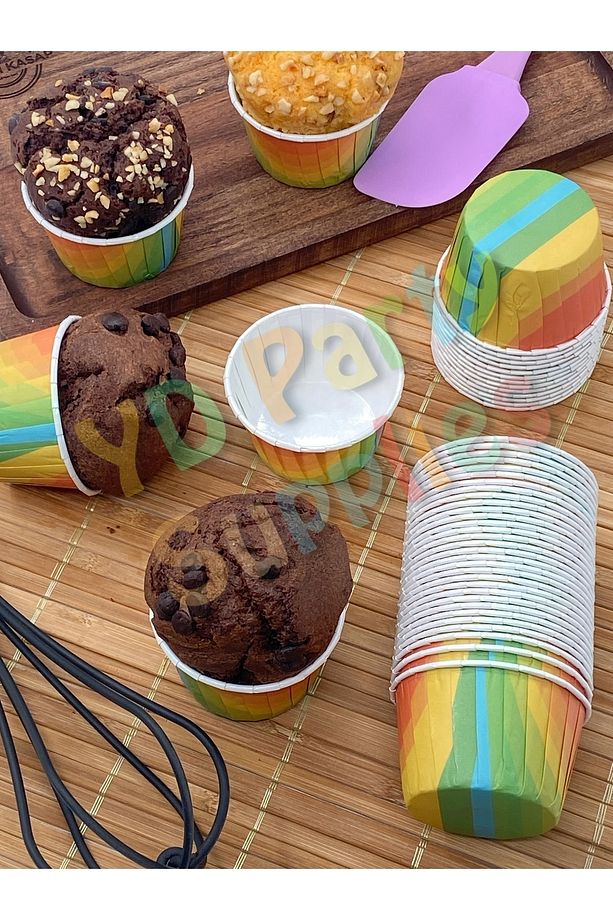 Muffin Kek Kalıbı Pastel Renkler 25 Adet 50x39 - 1