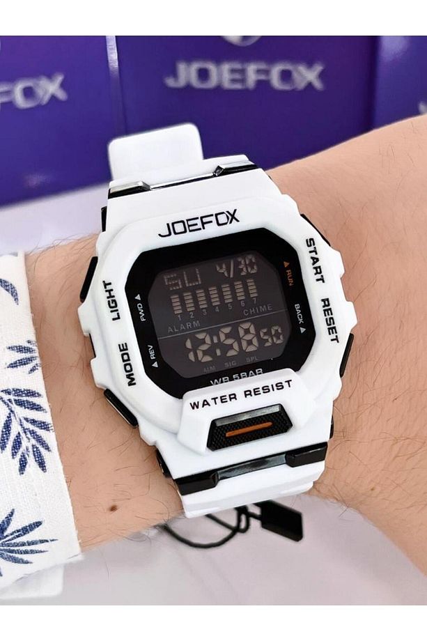 Joe.438 Joefox Digital Alarmlı-Zemin Aydınlatma-Kronometreli Unisex 3Atm Suya Dayanıklı Kol Saati - 1