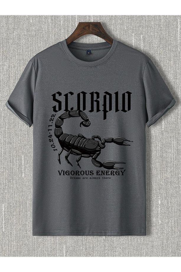 ORLONTEX Erkek Antrasit Scorpio Baskılı Oversize Şortlu Eşofman Takımı ORLONTEXŞORTLUTAKIM01 - 3