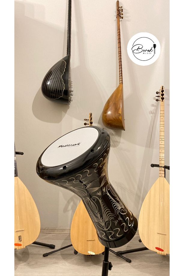 Işlemeli Siyah Darbuka-burakmusic - 1