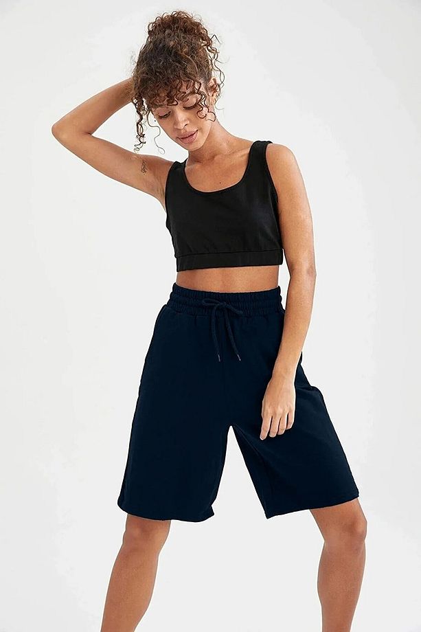 Lacivert Oversize Unisex spor Şort - 3