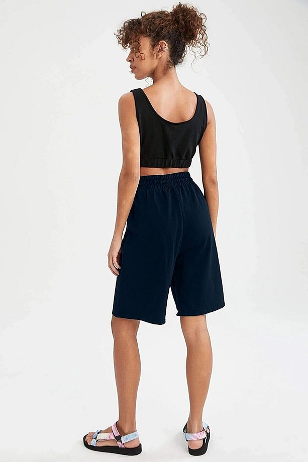 Lacivert Oversize Unisex spor Şort - 4